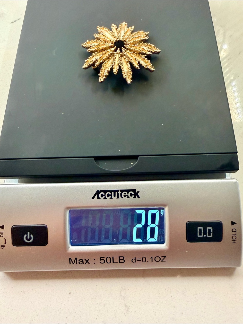Vtg. AVON Starburst Gold Brooch. Sunflower Statement Pin. MCM.
